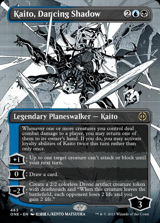 Kaito, Dancing Shadow (Borderless Manga Step-and-Compleat Foil) [Phyrexia: All Will Be One] | Jack's On Queen