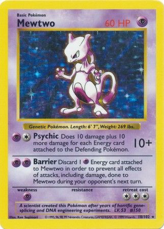 Mewtwo (10/102) [Base Set Shadowless Unlimited] | Jack's On Queen