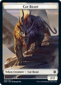 Cat Beast // Construct Double-sided Token [Zendikar Rising Tokens] | Jack's On Queen