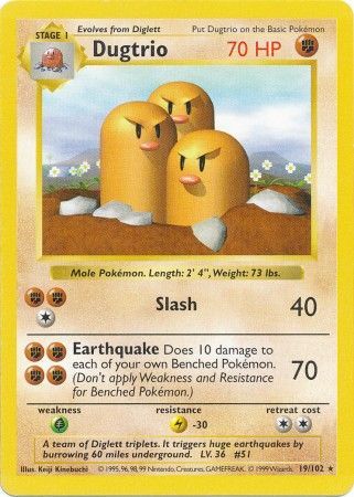 Dugtrio (19/102) [Base Set Shadowless Unlimited] | Jack's On Queen