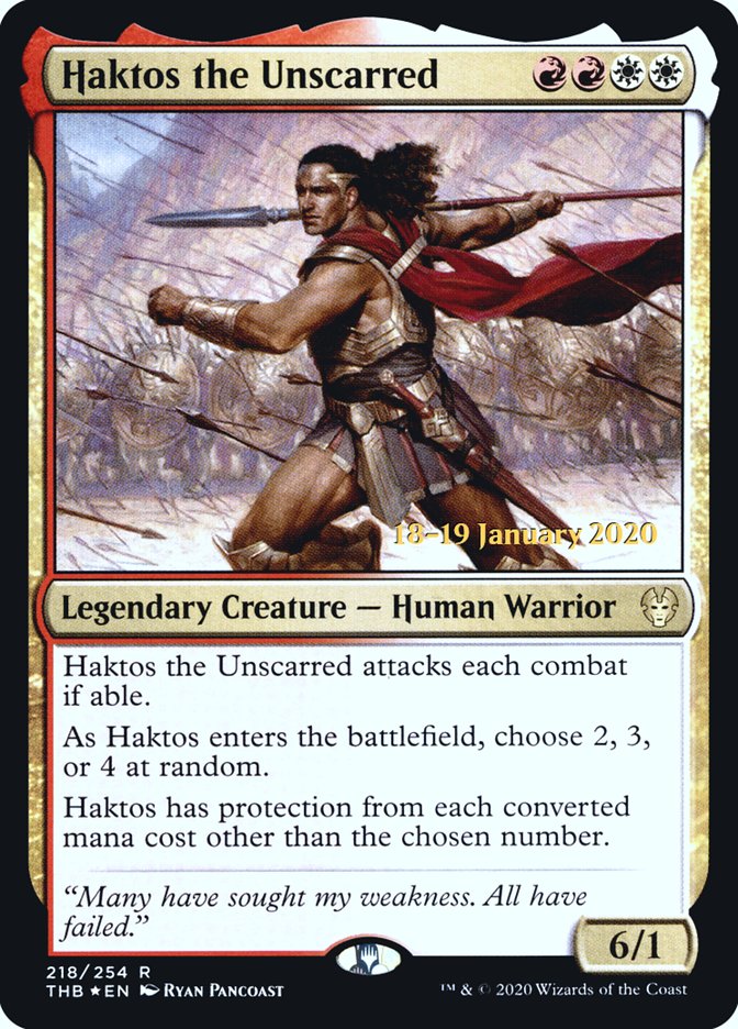 Haktos the Unscarred [Theros Beyond Death Prerelease Promos] | Jack's On Queen