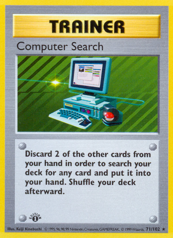 Computer Search (71/102) (Shadowless) [Base Set 1st Edition] | Jack's On Queen