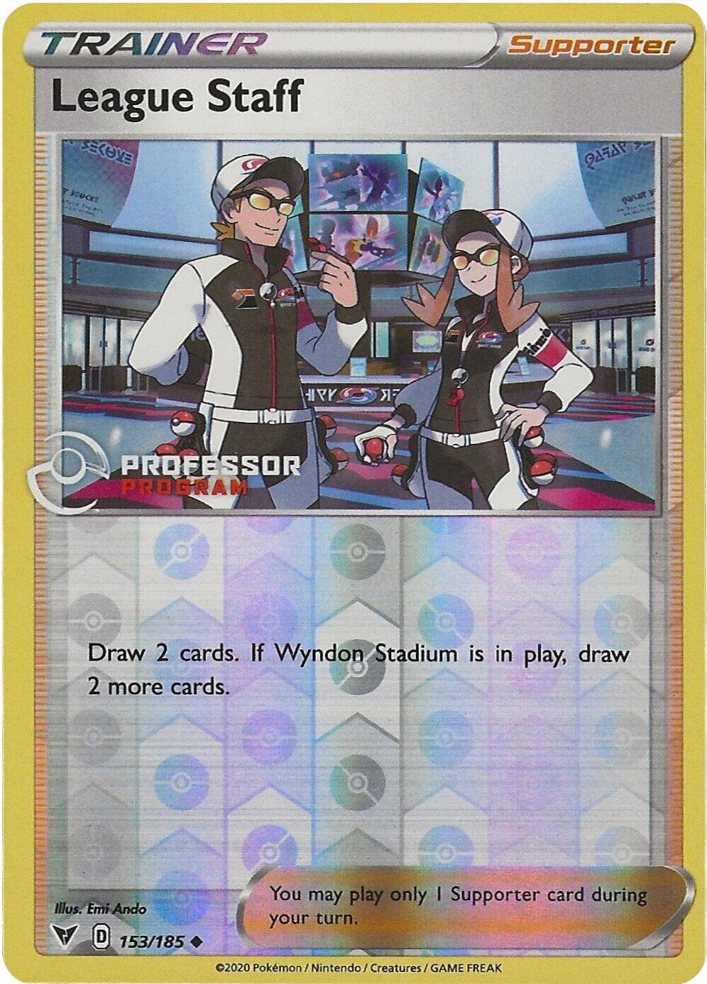 League Staff (153/185) (Professor Program Promo) [Sword & Shield: Vivid Voltage] | Jack's On Queen