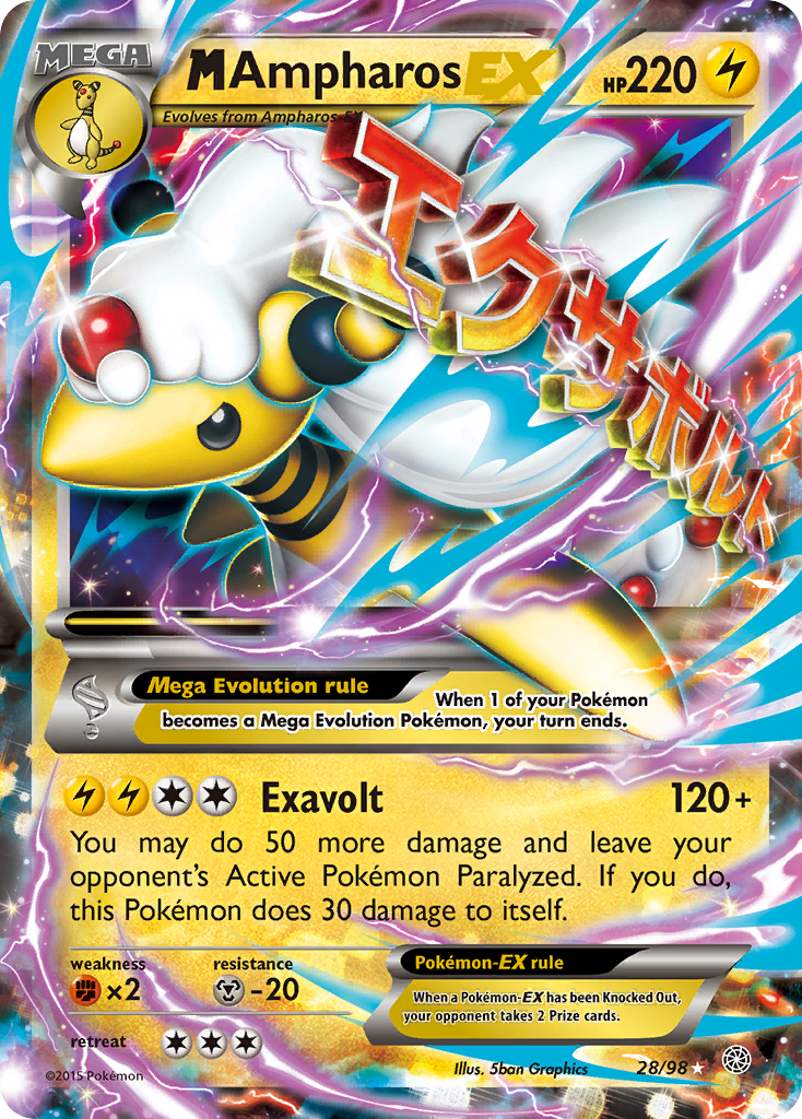 M Ampharos EX (28/98) [XY: Ancient Origins] | Jack's On Queen