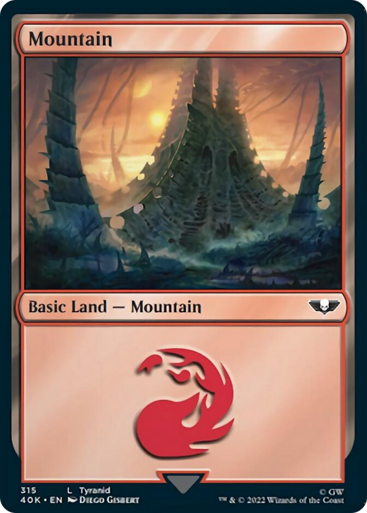 Mountain (315) (Surge Foil) [Universes Beyond: Warhammer 40,000] | Jack's On Queen