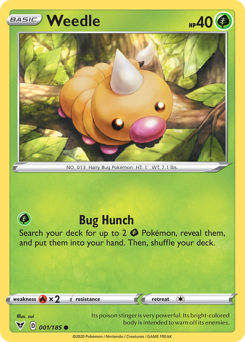Weedle (001/185) [Sword & Shield: Vivid Voltage] | Jack's On Queen