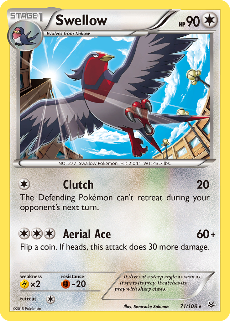 Swellow (71/108) [XY: Roaring Skies] | Jack's On Queen