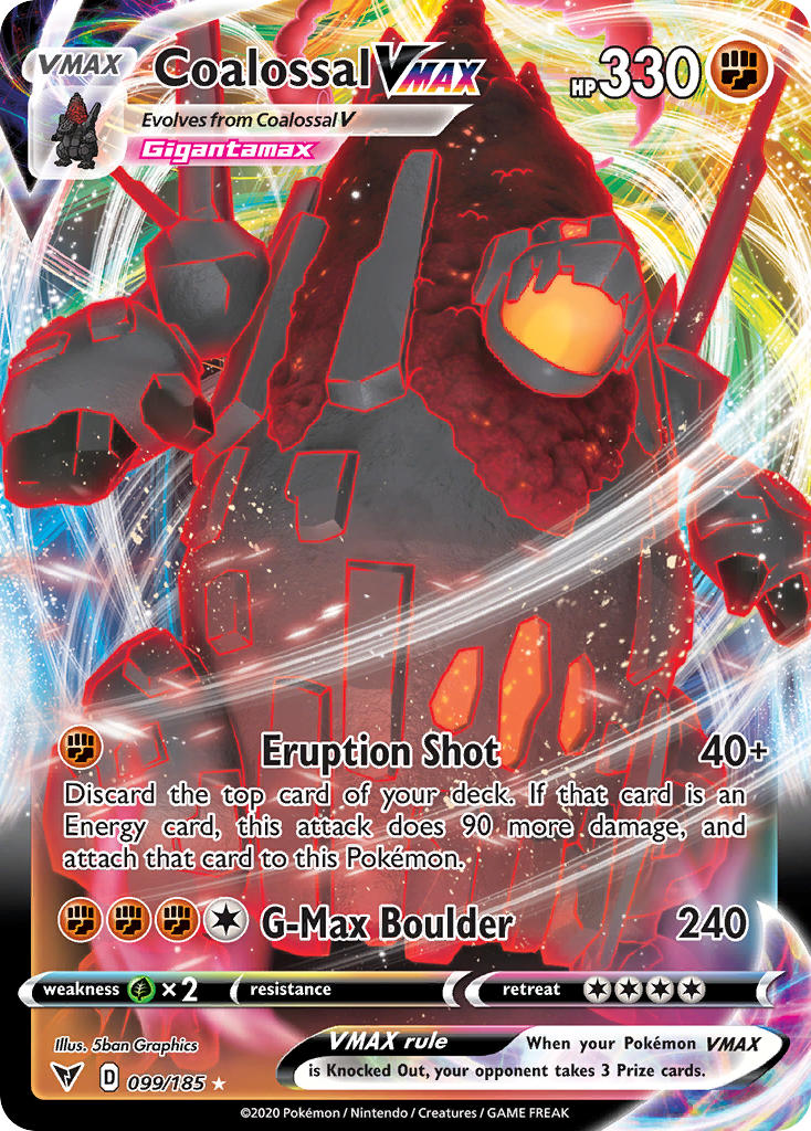 Coalossal VMAX (099/185) [Sword & Shield: Vivid Voltage] | Jack's On Queen