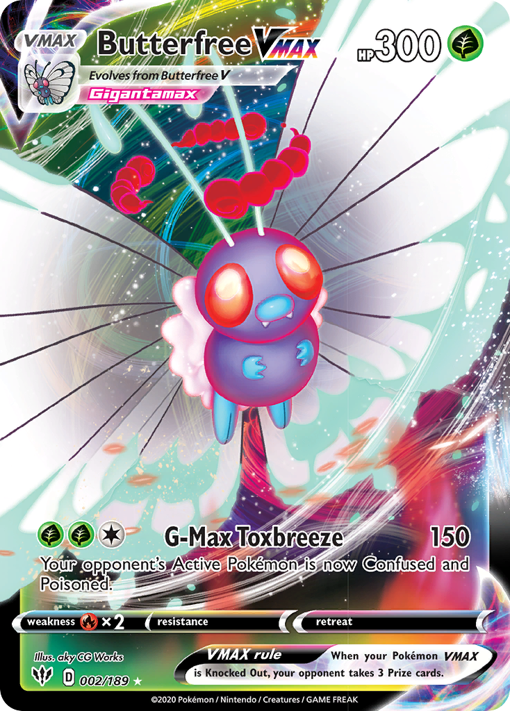 Butterfree VMAX (002/189) [Sword & Shield: Darkness Ablaze] | Jack's On Queen