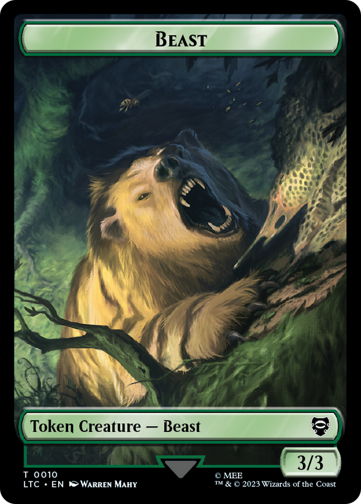 Beast // Treefolk Double Sided Token [The Lord of the Rings: Tales of Middle-Earth Commander Tokens] | Jack's On Queen