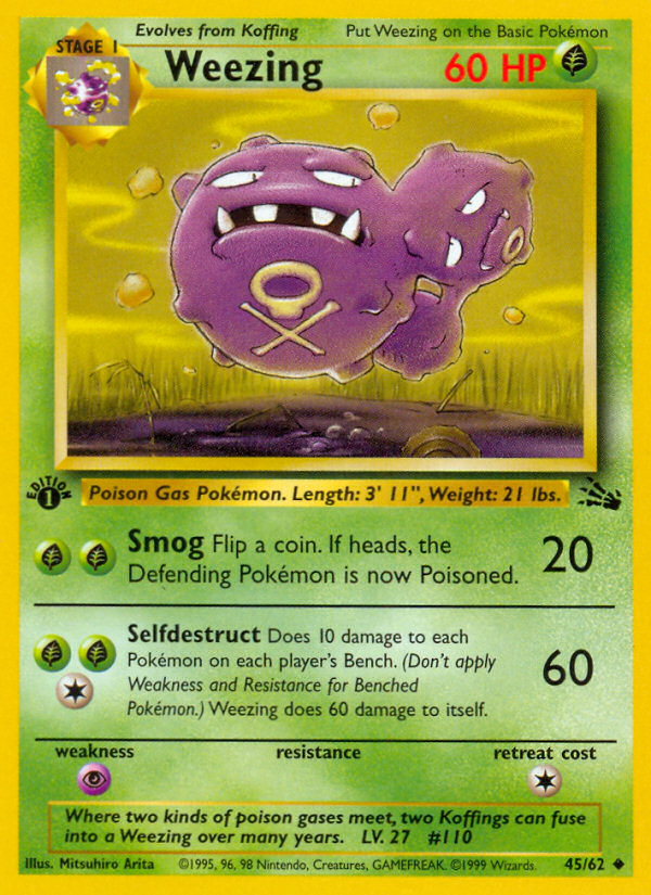 Weezing (45/62) [Fossil 1st Edition] | Jack's On Queen