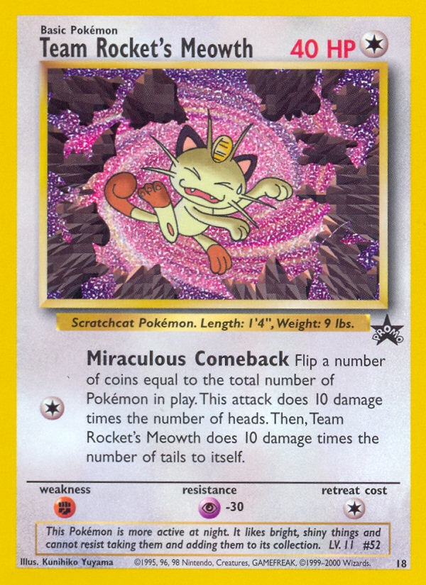 Team Rocket's Meowth (18) [Wizards of the Coast: Black Star Promos] | Jack's On Queen