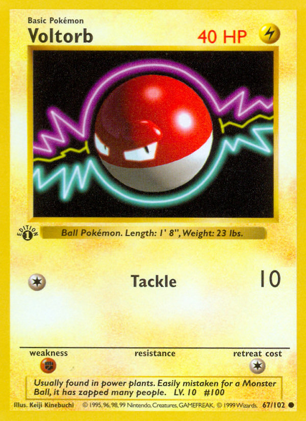 Voltorb (67/102) (Shadowless) [Base Set 1st Edition] | Jack's On Queen