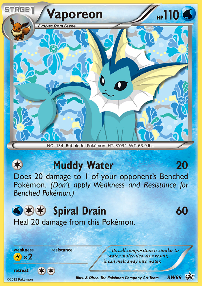 Vaporeon (BW89) [Black & White: Black Star Promos] | Jack's On Queen