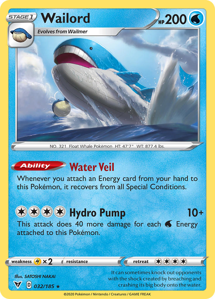 Wailord (032/185) [Sword & Shield: Vivid Voltage] | Jack's On Queen