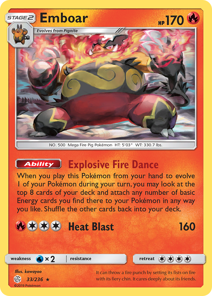 Emboar (33/236) [Sun & Moon: Cosmic Eclipse] | Jack's On Queen