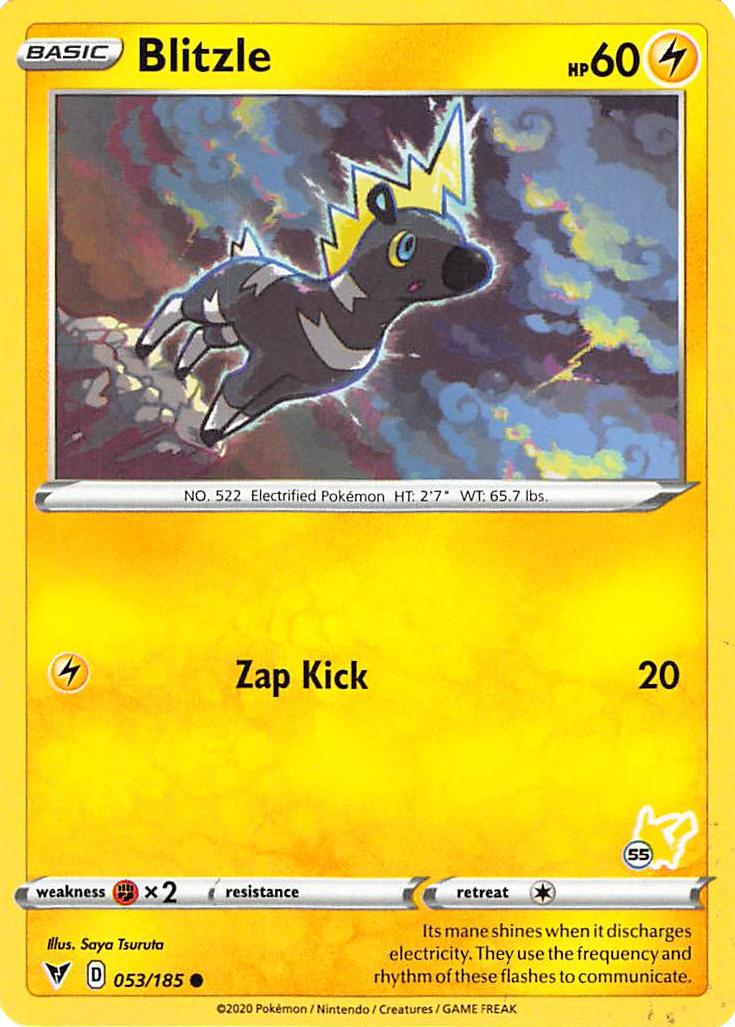 Blitzle (053/185) (Pikachu Stamp #55) [Battle Academy 2022] | Jack's On Queen