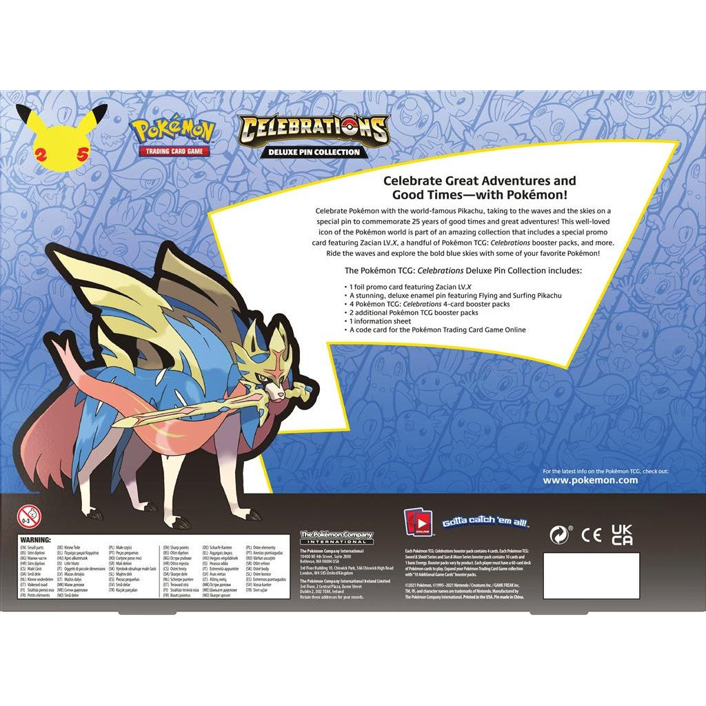 Celebrations: 25th Anniversary - Deluxe Pin Collection (Zacian LV. X) | Jack's On Queen