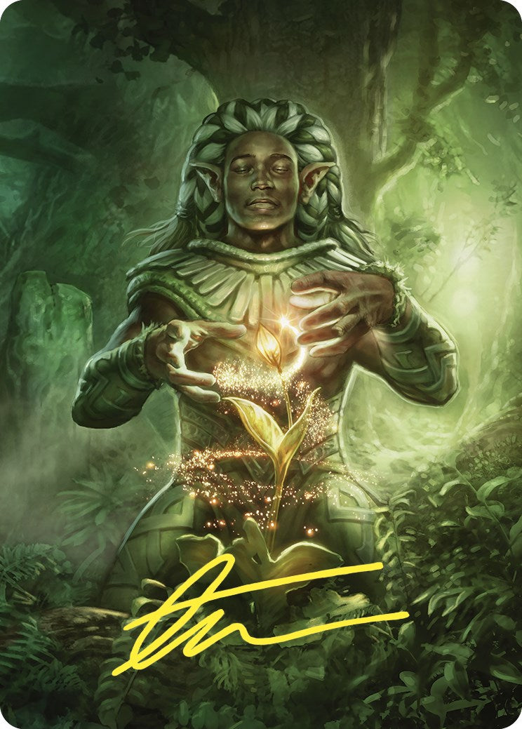 Elvish Mystic Art Card (Gold-Stamped Signature) [Commander Masters Art Series] | Jack's On Queen