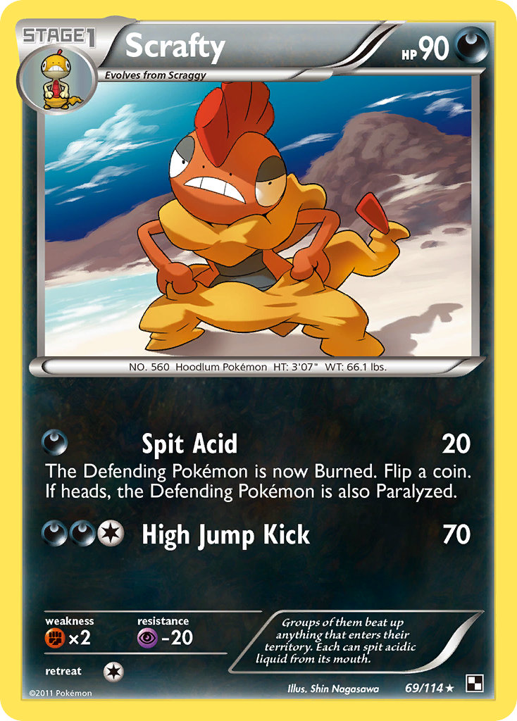 Scrafty (69/114) [Black & White: Base Set] | Jack's On Queen