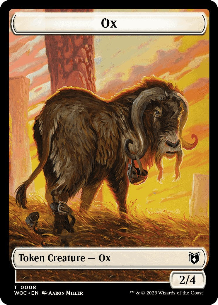 Ox // Human Soldier Double-Sided Token [Wilds of Eldraine Commander Tokens] | Jack's On Queen
