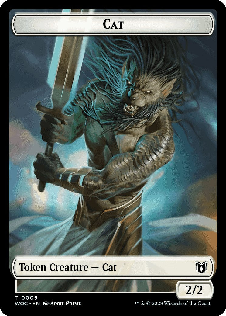Cat (0005) // Human Double-Sided Token [Wilds of Eldraine Commander Tokens] | Jack's On Queen