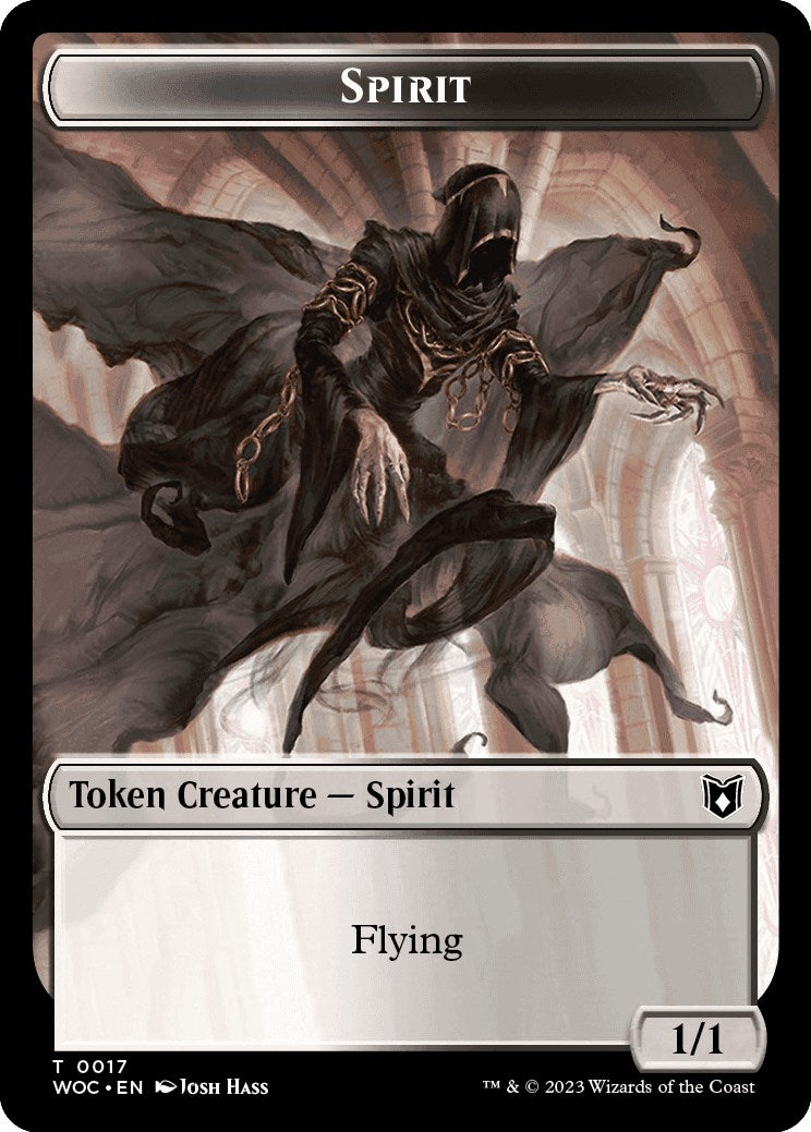 Spirit // Saproling Double-Sided Token [Wilds of Eldraine Commander Tokens] | Jack's On Queen