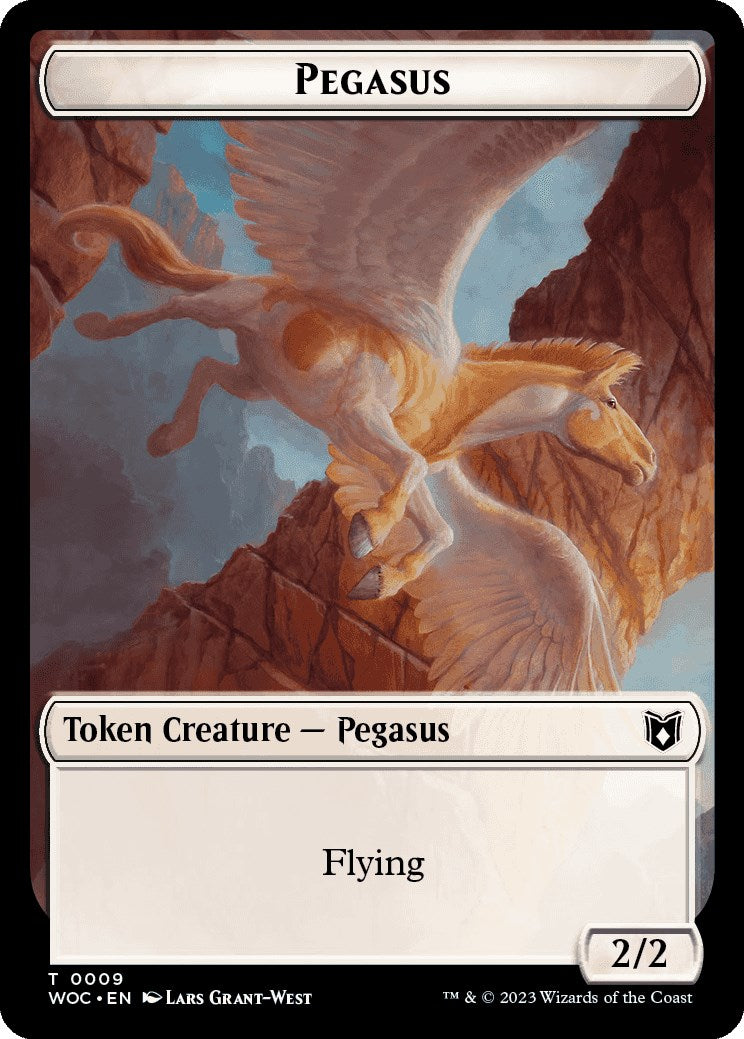 Pegasus // Saproling Double-Sided Token [Wilds of Eldraine Commander Tokens] | Jack's On Queen