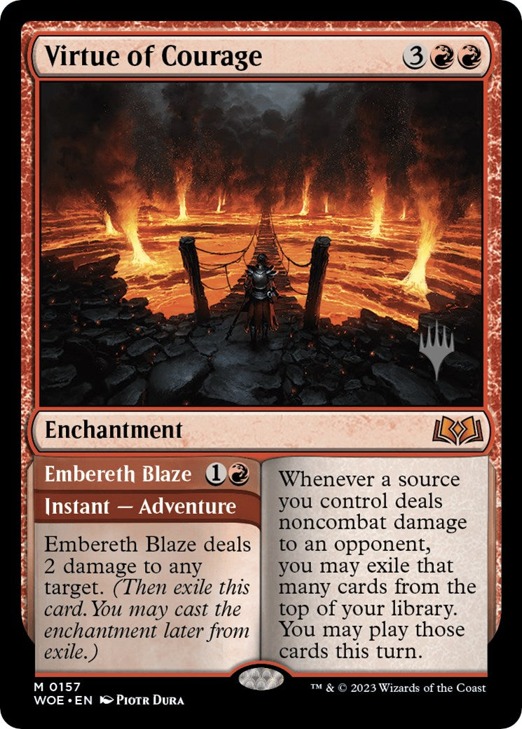 Virtue of Courage //Embereth Blaze (Promo Pack) [Wilds of Eldraine Promos] | Jack's On Queen