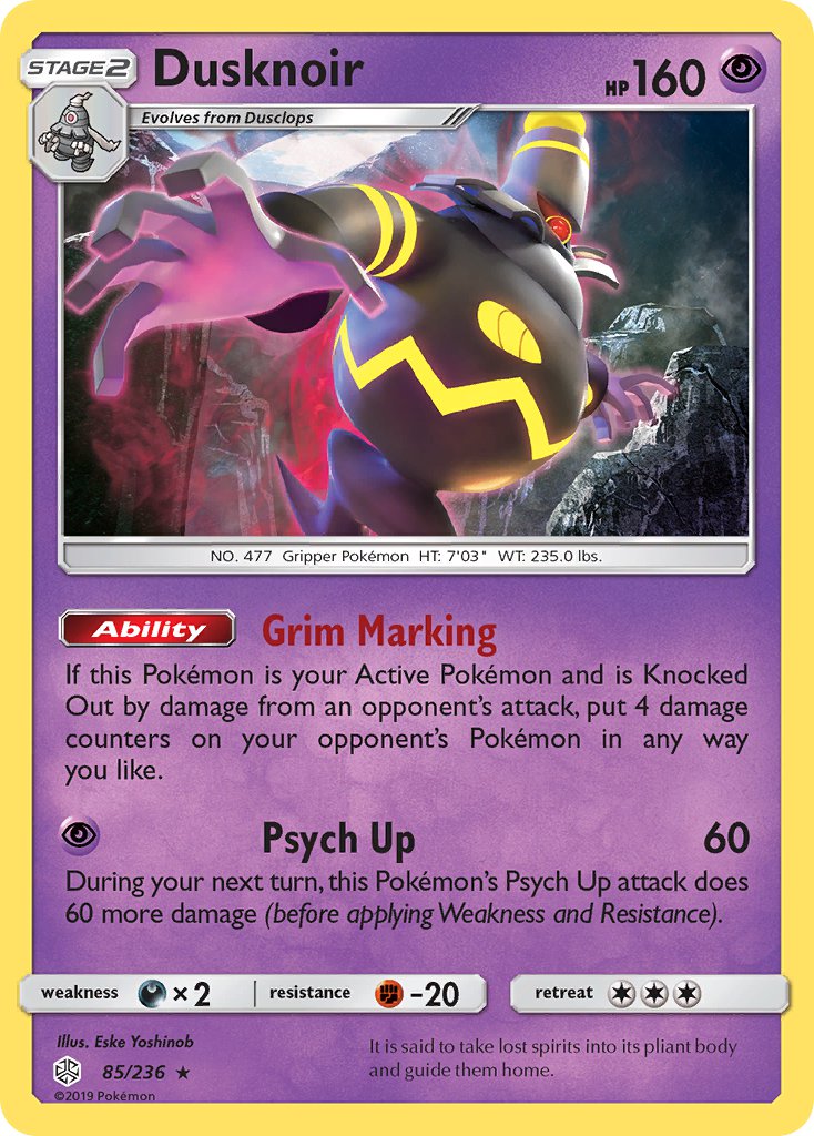 Dusknoir (85/236) (Prerelease Kit Exclusive) [Sun & Moon: Cosmic Eclipse] | Jack's On Queen