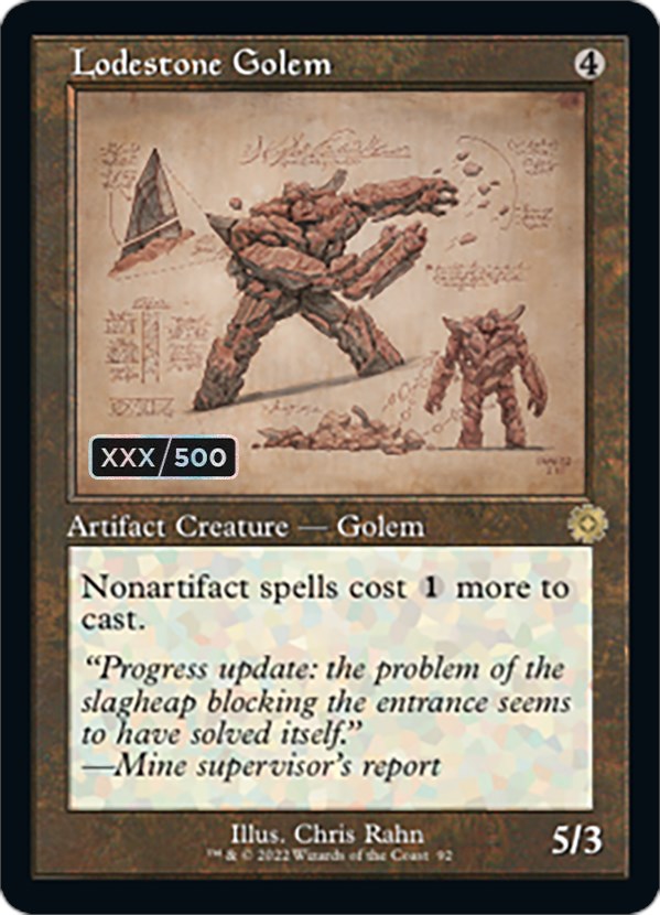 Lodestone Golem (Retro Schematic) (Serial Numbered) [The Brothers' War Retro Artifacts] | Jack's On Queen