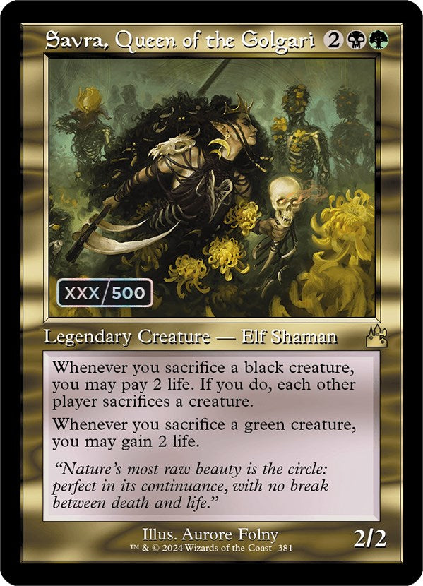 Savra, Queen of the Golgari (Retro) (Serialized) [Ravnica Remastered] | Jack's On Queen