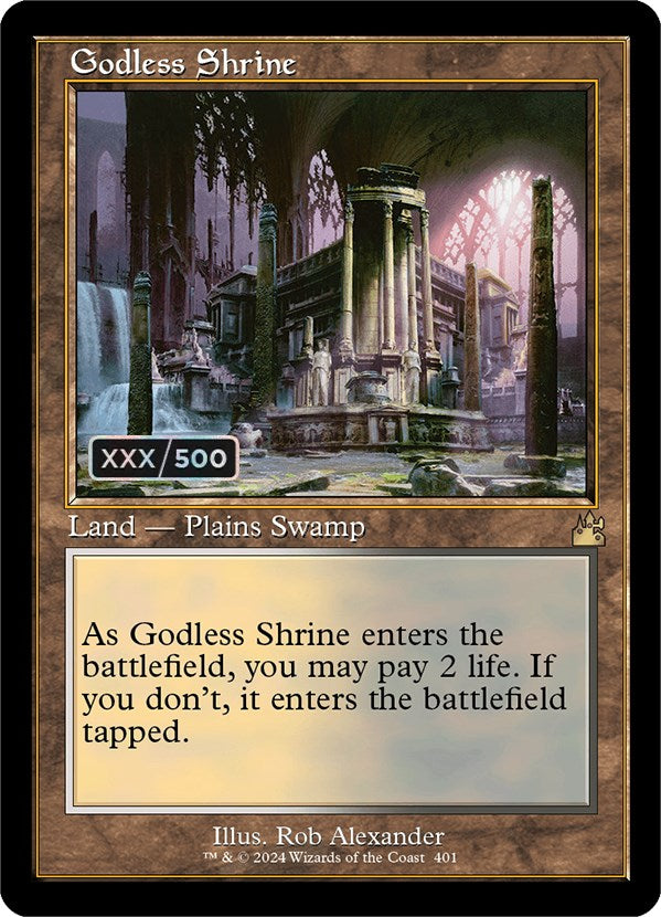 Godless Shrine (Retro) (Serialized) [Ravnica Remastered] | Jack's On Queen