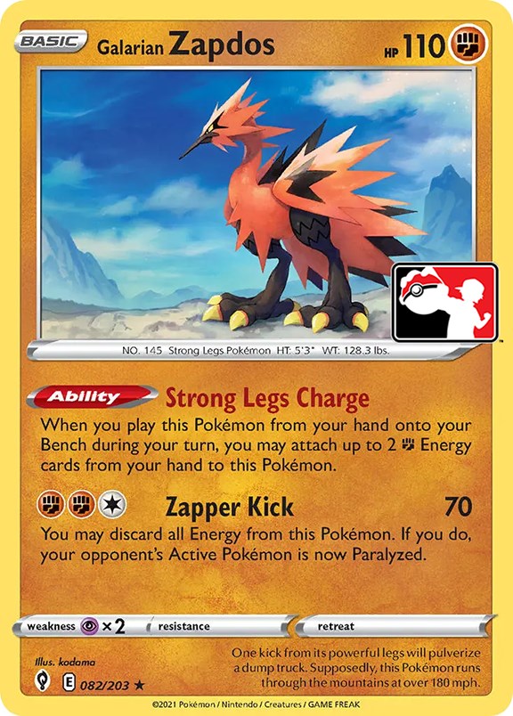 Galarian Zapdos (082/203) [Prize Pack Series One] | Jack's On Queen