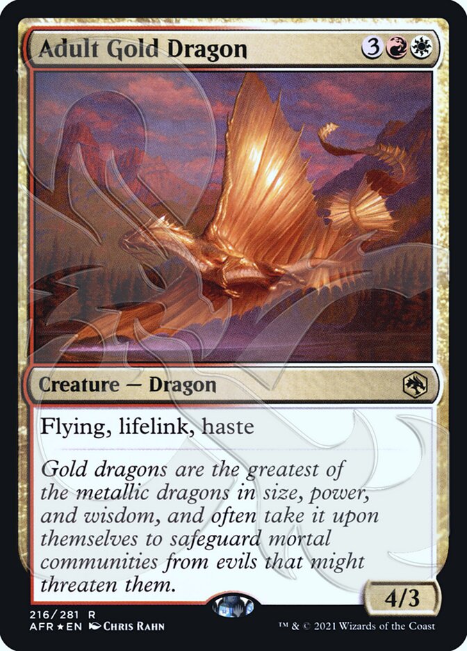 Adult Gold Dragon (Ampersand Promo) [Dungeons & Dragons: Adventures in the Forgotten Realms Promos] | Jack's On Queen