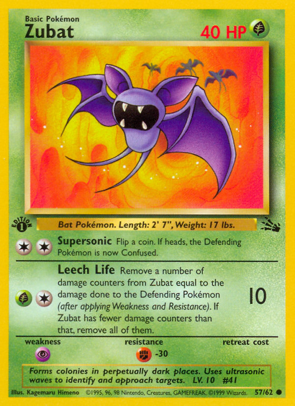 Zubat (57/62) [Fossil 1st Edition] | Jack's On Queen