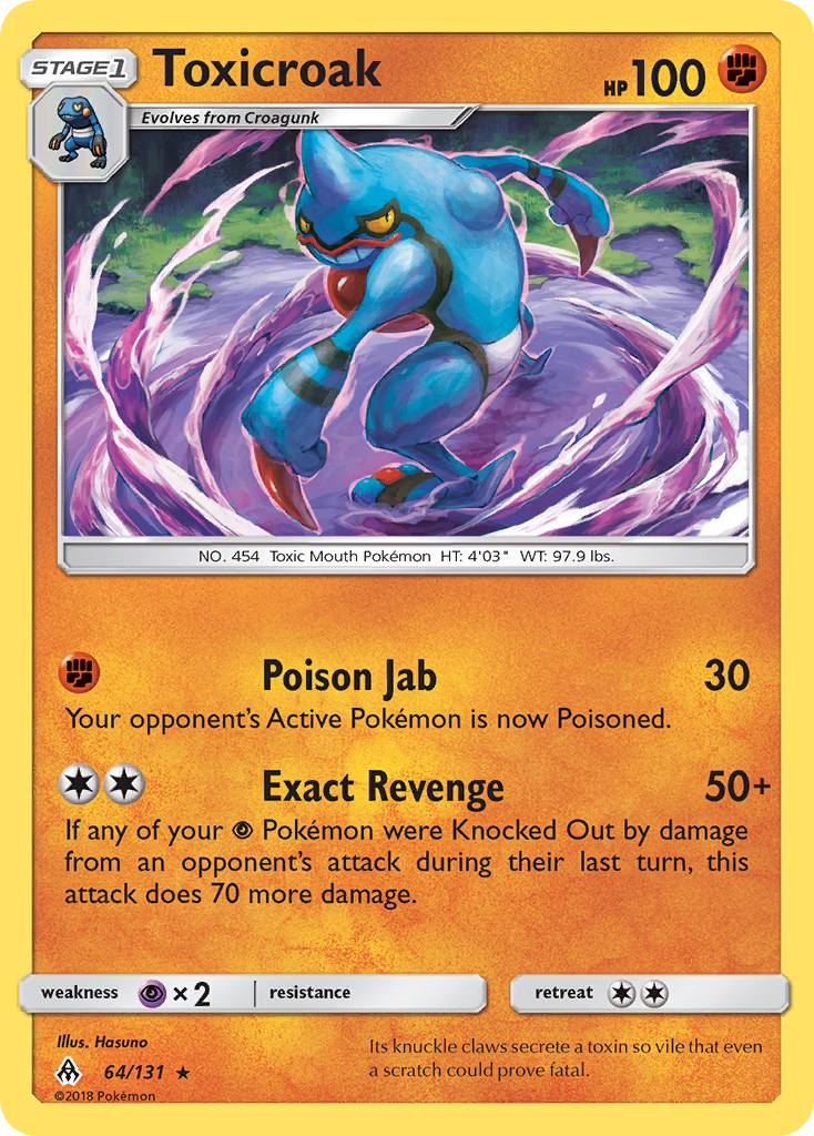 Toxicroak (64/131) [Sun & Moon: Forbidden Light] | Jack's On Queen