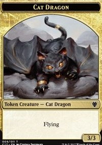 Cat Dragon (009) // Dragon (006) Double-sided Token [Commander 2017 Tokens] | Jack's On Queen