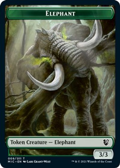 Elephant // Spirit Double-Sided Token [Innistrad: Midnight Hunt Commander Tokens] | Jack's On Queen