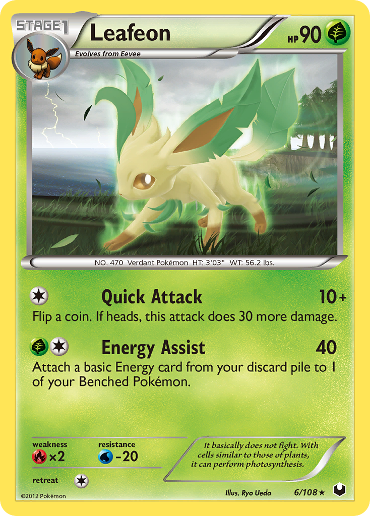 Leafeon (6/108) [Black & White: Dark Explorers] | Jack's On Queen