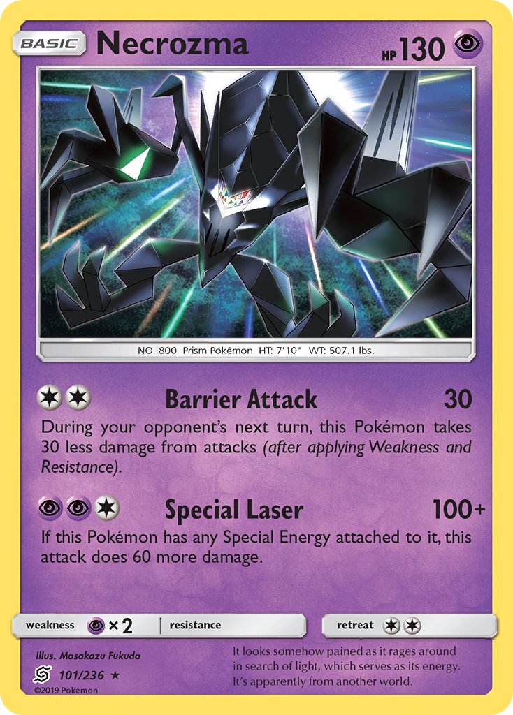 Necrozma (101/236) (Cracked Ice Holo) (Theme Deck Exclusive) [Sun & Moon: Unified Minds] | Jack's On Queen