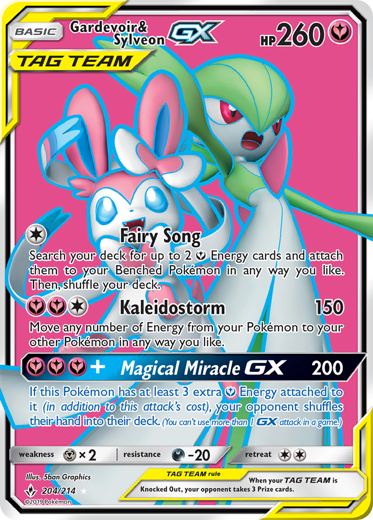 Gardevoir & Sylveon GX (204/214) [Sun & Moon: Unbroken Bonds] | Jack's On Queen