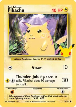 Pikachu (58/102) (25th Anniversary) (Jumbo Card) [Celebrations: 25th Anniversary] | Jack's On Queen