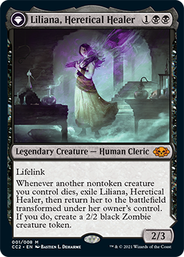 Liliana, Heretical Healer // Liliana, Defiant Necromancer [Commander Collection: Black] | Jack's On Queen