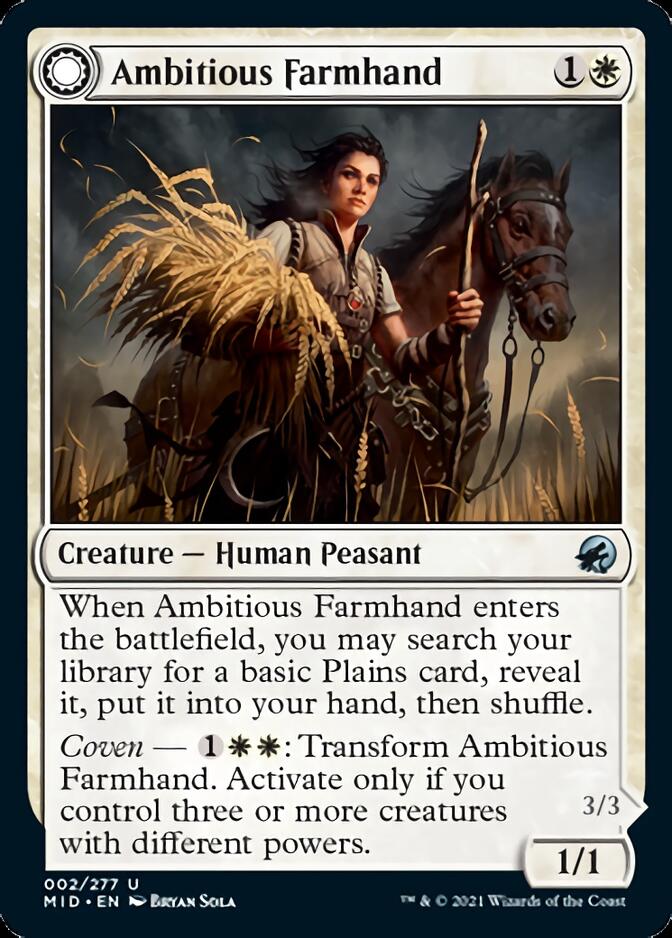 Ambitious Farmhand // Seasoned Cathar [Innistrad: Midnight Hunt] | Jack's On Queen