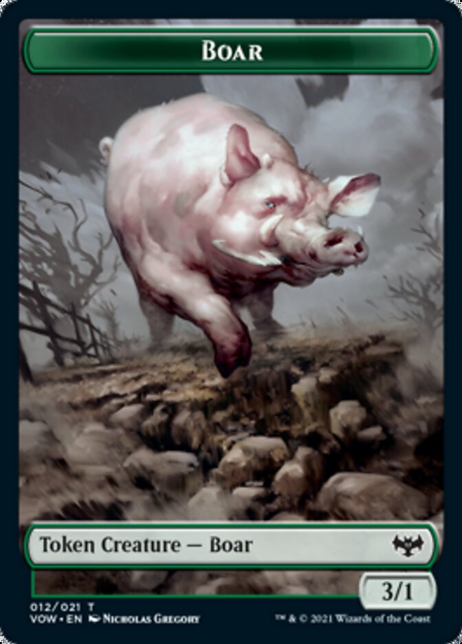 Boar Token [Innistrad: Crimson Vow Tokens] | Jack's On Queen