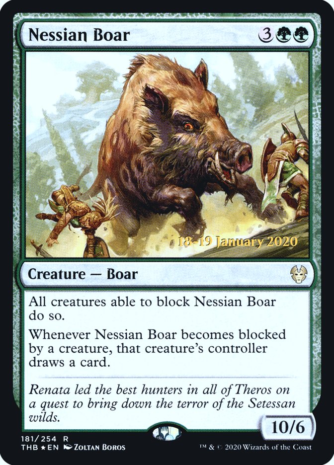 Nessian Boar [Theros Beyond Death Prerelease Promos] | Jack's On Queen