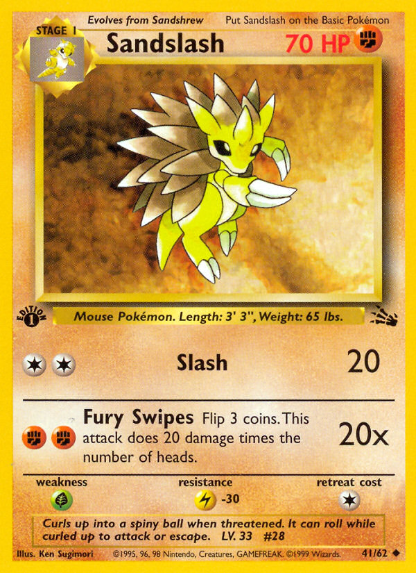 Sandslash (41/62) [Fossil 1st Edition] | Jack's On Queen