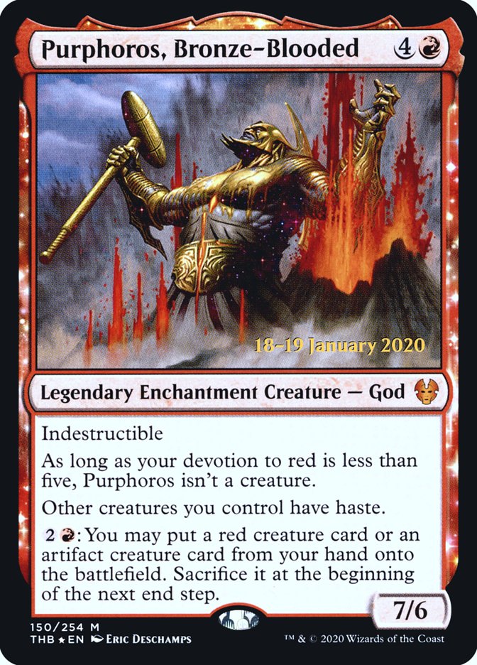 Purphoros, Bronze-Blooded [Theros Beyond Death Prerelease Promos] | Jack's On Queen