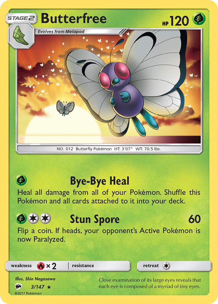 Butterfree (3/147) [Sun & Moon: Burning Shadows] | Jack's On Queen